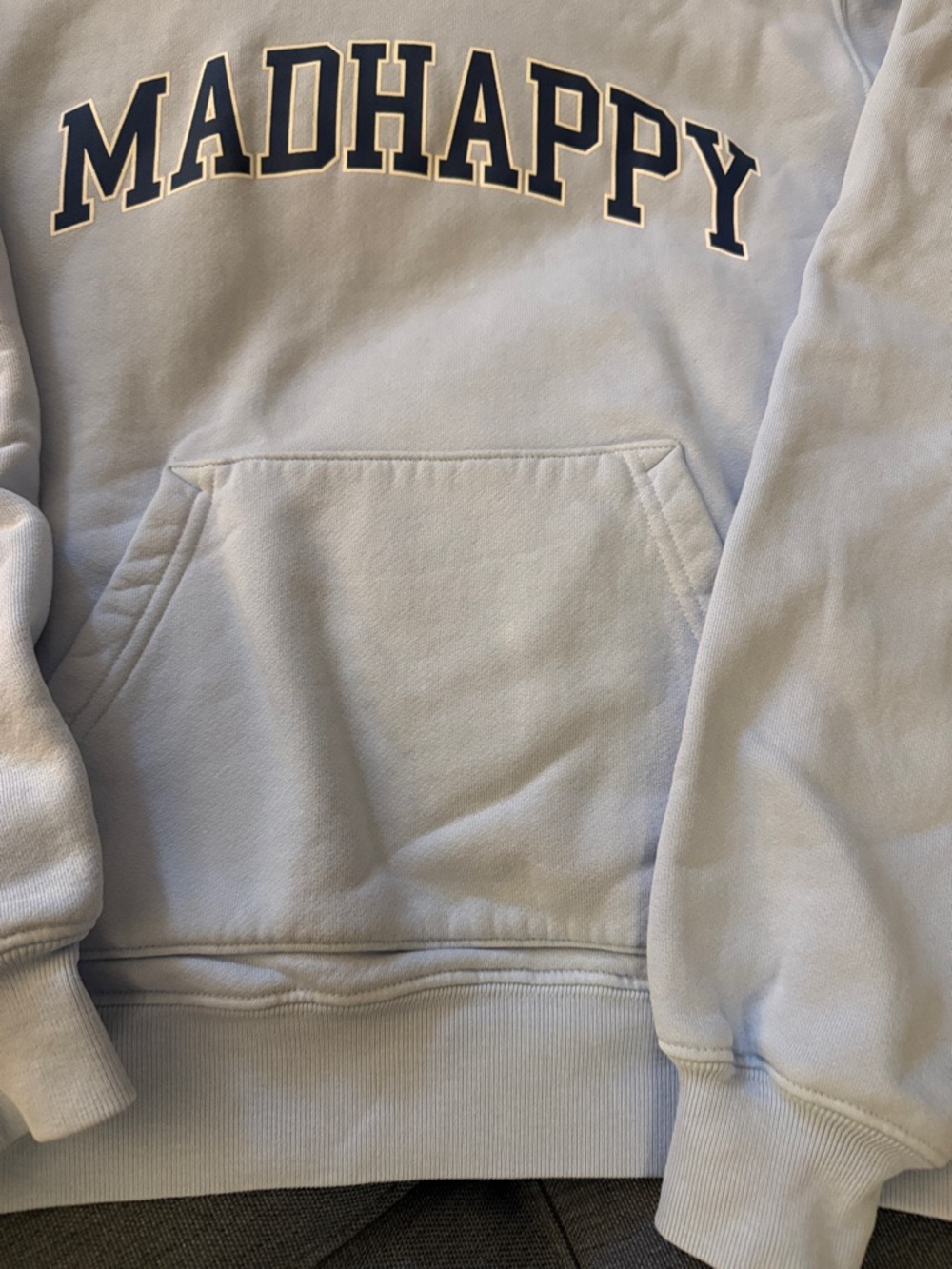 Madhappy Campus Fleece Hoodie in Blue. Unisex. Size XS. Oversized. - Picture 5 of 8